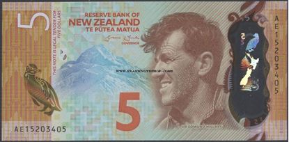 Picture of New Zealand,P191,B137,5 Dollars,2015