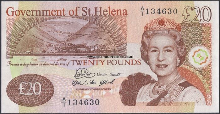 Picture of St Helena,B309a,P13a,20 Pounds,2004