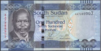 Picture of South Sudan,P10a,B106a,100 Pounds,2011