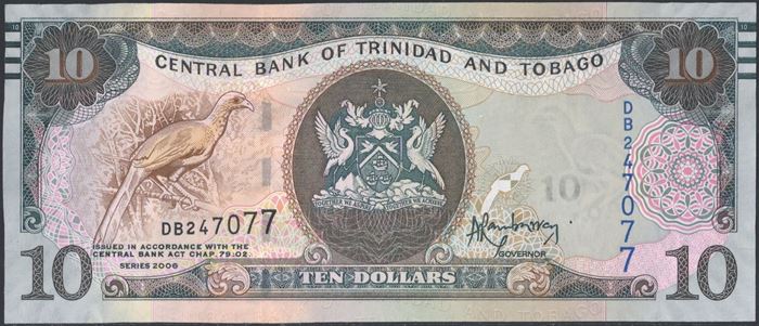 Picture of Trinidad & Tobago,P55,B231,10 Dollars,2006