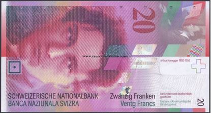 Picture of Switzerland,P69,20 Francs,2014