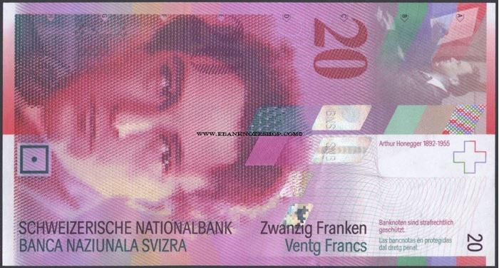 Picture of Switzerland,P69,20 Francs,2014