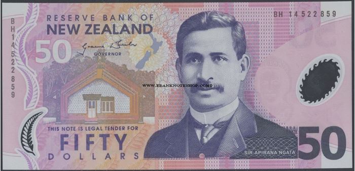 Picture of New Zealand,P188,B134f,50 Dollars,2014
