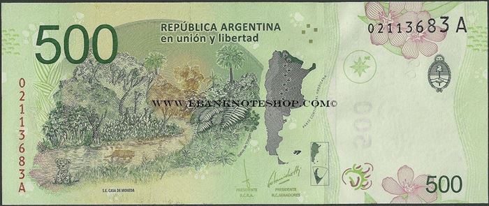 Picture of Argentina,P365a,B421a,500 Pesos,Sg 87