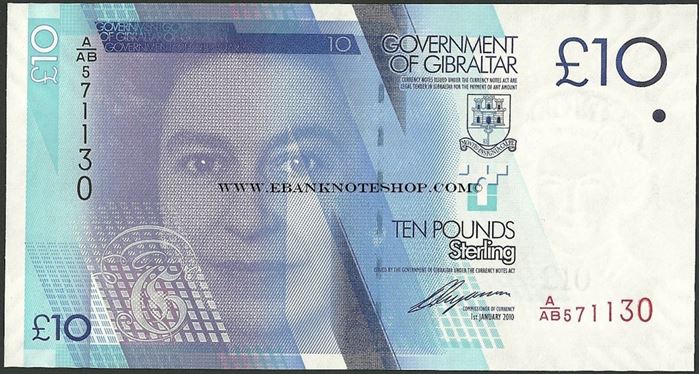 Picture of Gibraltar,P36,B131,10 Pounds,2011