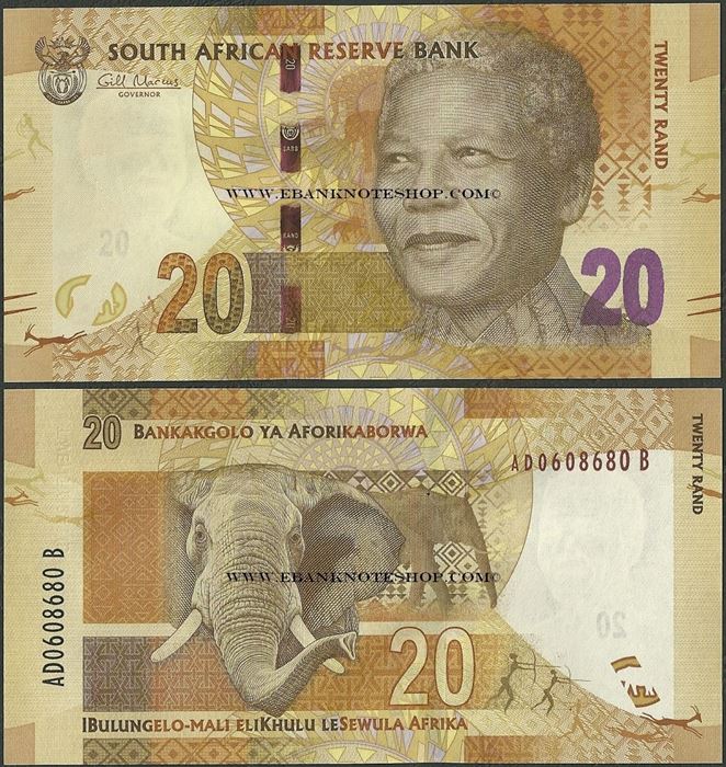 Picture of South Africa,P134,B763a,20 Rands,2012