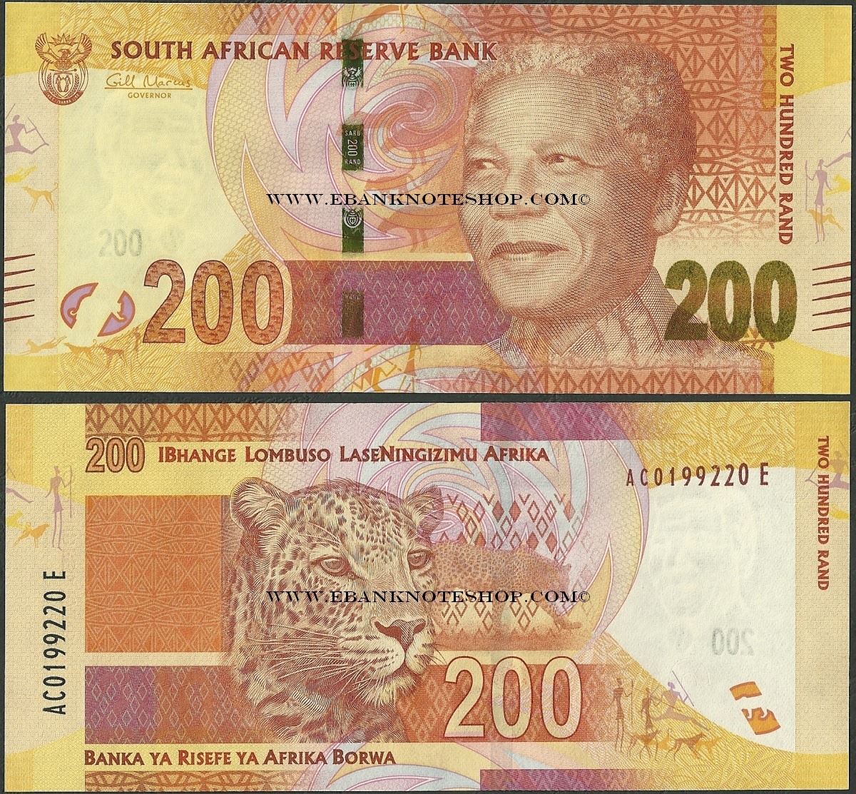 Ebanknoteshop. South Africa,P137,B766a,200 Rands