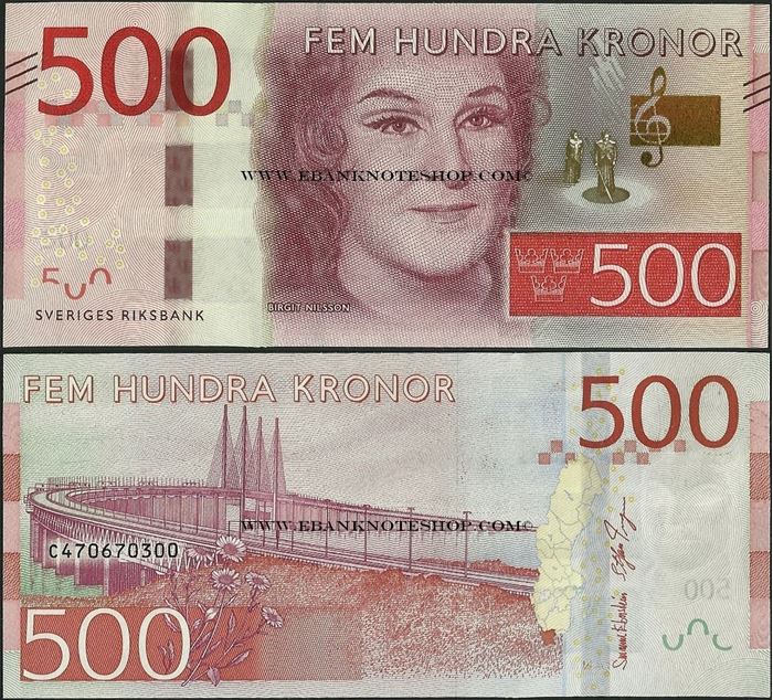 Picture of Sweden,P73,B158b,500 Kroner,2016