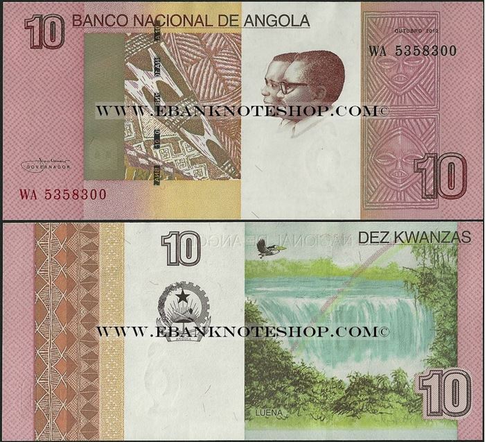Picture of Angola,P151B,B551,10 Kwanza,2012(In 2017)