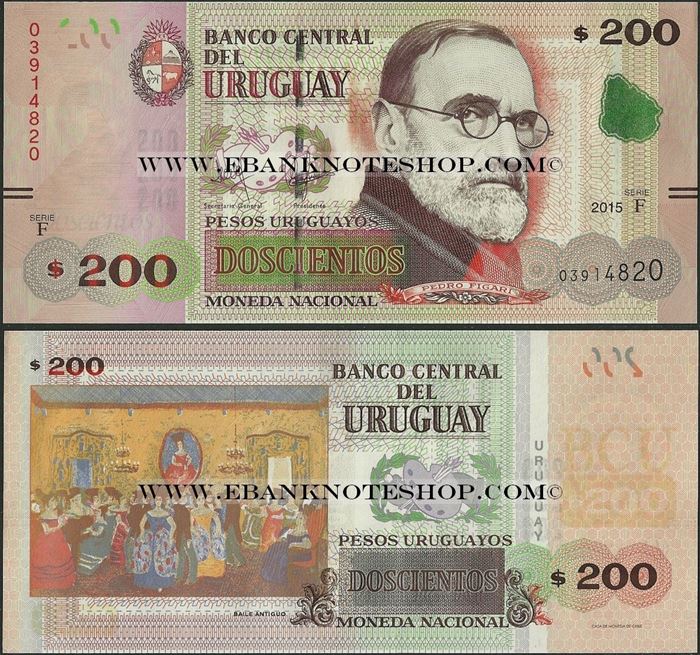 Picture of Uruguay,P096,B555,200 Pesos Uruguayos,2015