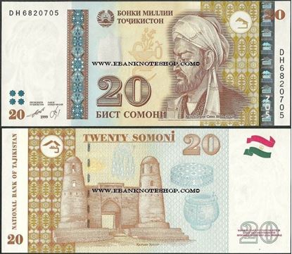 Picture of Tajikistan,P17,B208b,20 Somoni ,(In 2013)