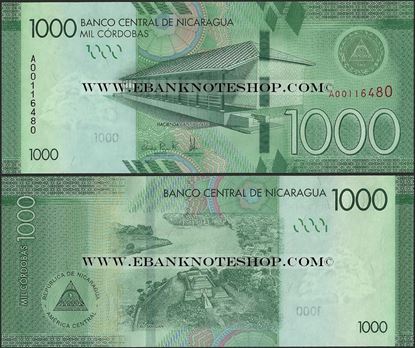 Picture of Nicaragua,P215,B513,1000 Cordobas,2014 (In 2017)