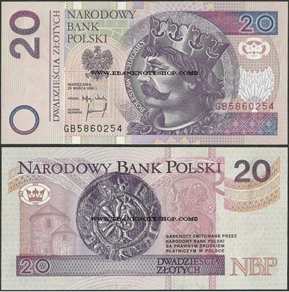 Picture of Poland,P174b,B855b,20 Zloty,1994