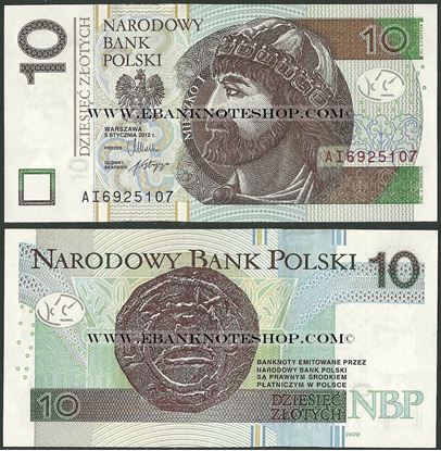 Picture of Poland,P183a,B859a,10 Zloty,2012(In 2014)