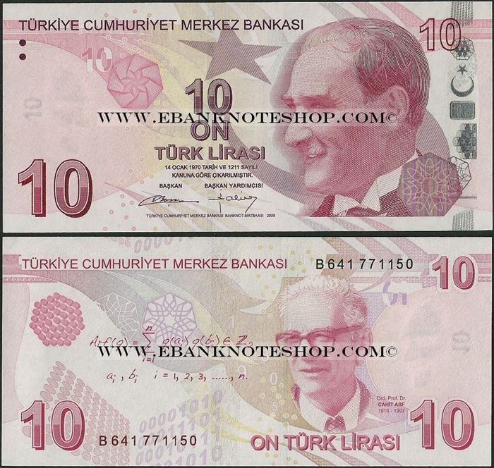 Picture of Turkey,P223?,B301b,10 Lira