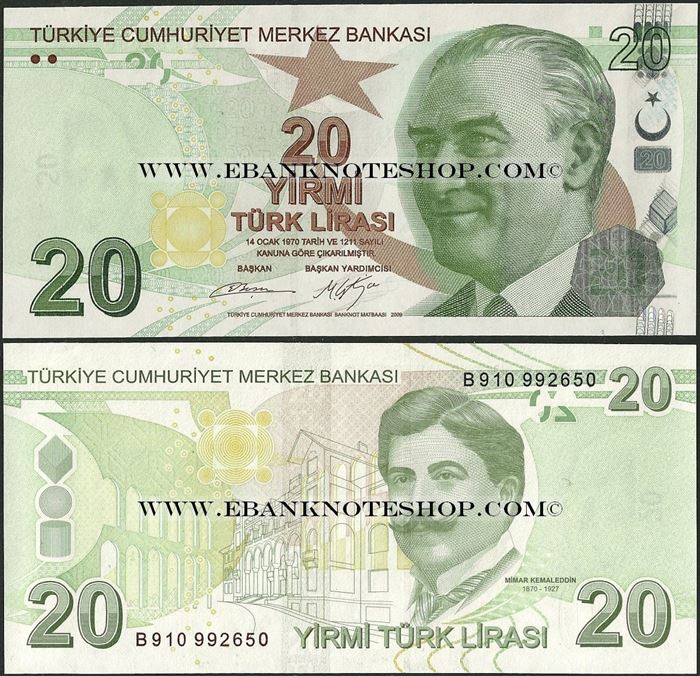 Picture of Turkey,P224?,B302b,20 Lira