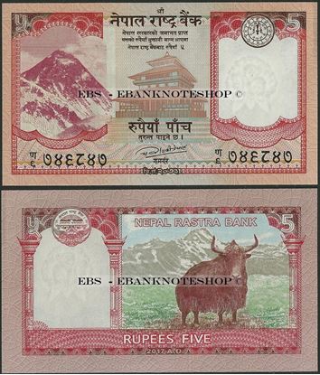 Picture of Nepal,P76,B287,5 Rupees,2017