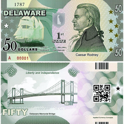 Picture of US State Dollar,1st state ,Delaware,50 State Dollars