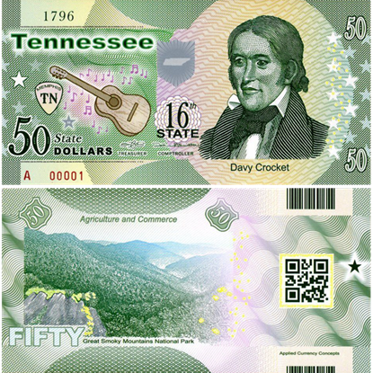 Picture of US State Dollar,16th State ,Tennessee,50 State Dollars