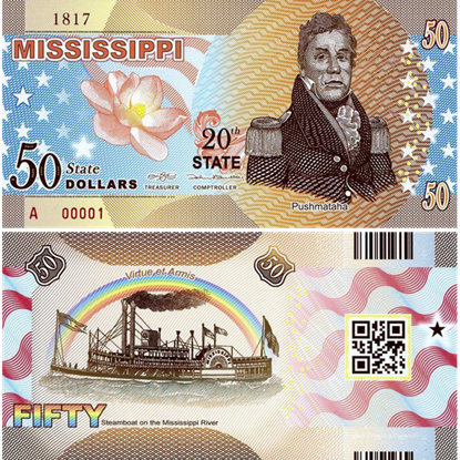 Picture of US State Dollar,20th State, Mississippi,50 State Dollars
