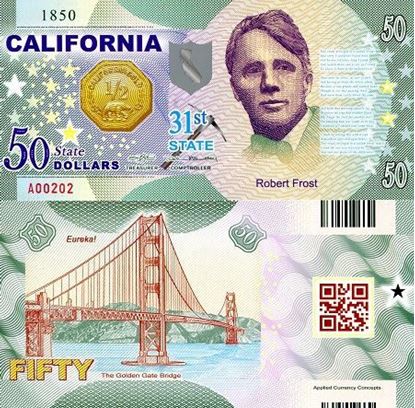 Picture of US State Dollar,31st State, California,50 State Dollars