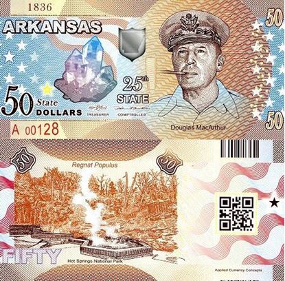 Picture of US State Dollar,25th State, Arkansas,50 State Dollars