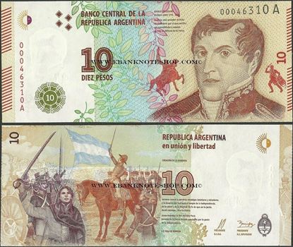 Picture of Argentina,P360,B416a,10 Pesos,2016