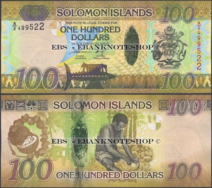 Picture of Solomon Islands,P36,B225,100 Dollars,2015,A/5