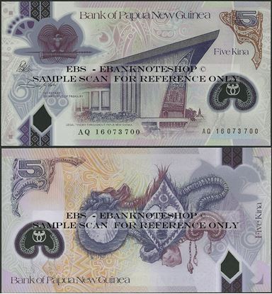 Picture of Papua New Guinea,P51a,B155a,5 Kina,2016