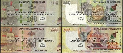 Picture of Swaziland,2 NOTE SET,B237/B238,100/200 Emalengeni,2017