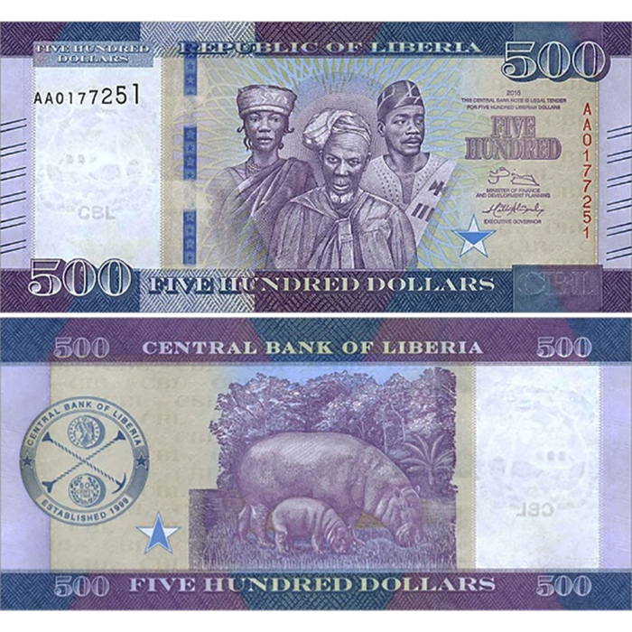 Picture of Liberia,P36a,B316a,500 Dollars,2016