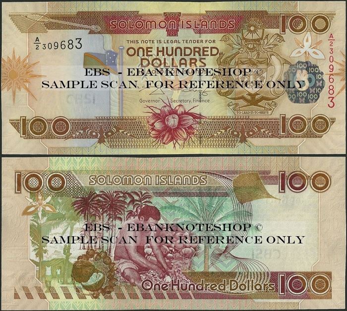 Picture of Solomon Islands,P30,B220b,100 Dollars,A/2,2009