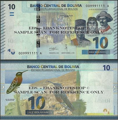 Picture of Bolivia,P248,B417a,10 Bolivianos,2018