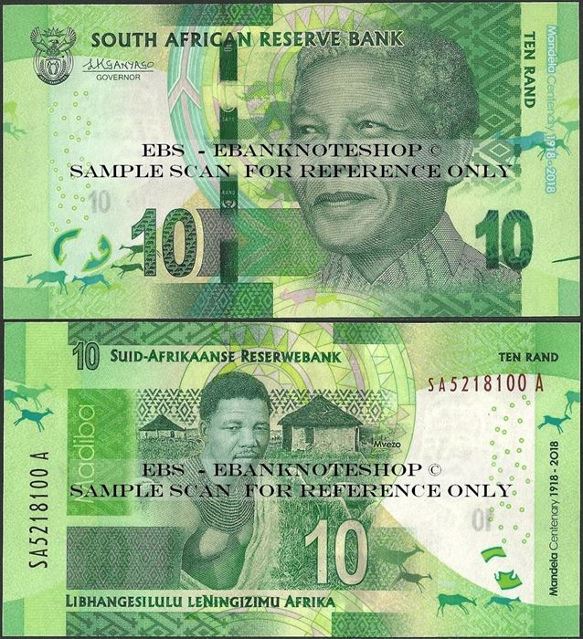 Picture of South Africa,P143,B772a,10 Rands,2018