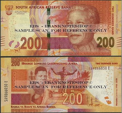 Picture of South Africa,P147,B776a,200 Rands,2018