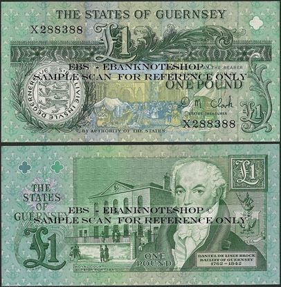 Picture of Guernsey,P52,B157c,1 Pound,2015?,Y Prefix