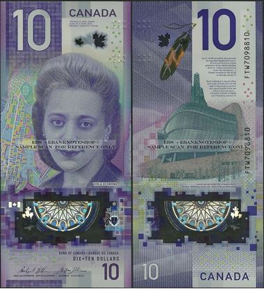 Picture of Canada,B379a,PNL,10 Dollars,2018,Polymer