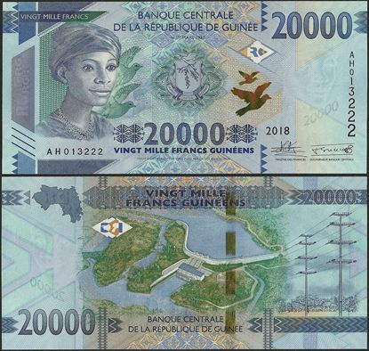 Picture of Guinea,P50,B344a, 20000 Francs,2018