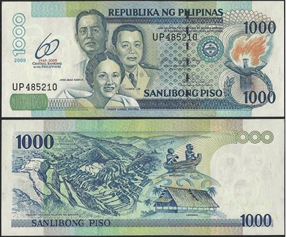 Picture of Philippines,P205a,B1061,1000 Piso,2009,Comm,60 Annv