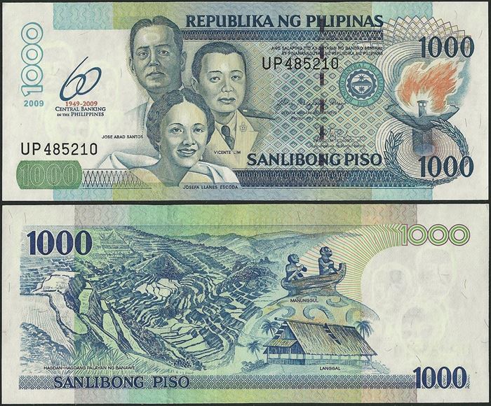 Picture of Philippines,P205a,B1061,1000 Piso,2009,Comm,60 Annv