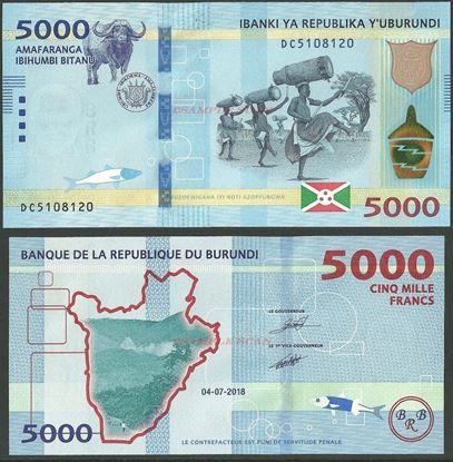 Picture of Burundi,B239b,5000 Francs,2018