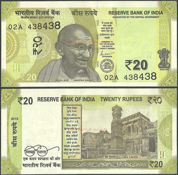 Picture of India,B299a,20 Rupees,2019