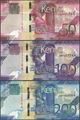 Picture of Kenya,3 NOTE SET,B144-B146,350 Shillings,2019