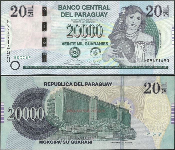 Picture of Paraguay,P238,B862c,20 000 Guarani,2017,series H