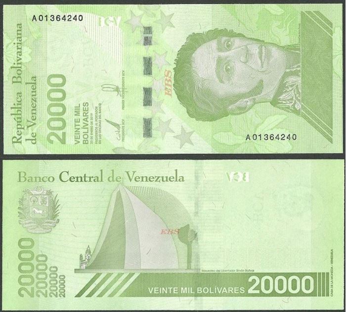 Picture of Venezuela,B380a,20 000 Bolivares,2019