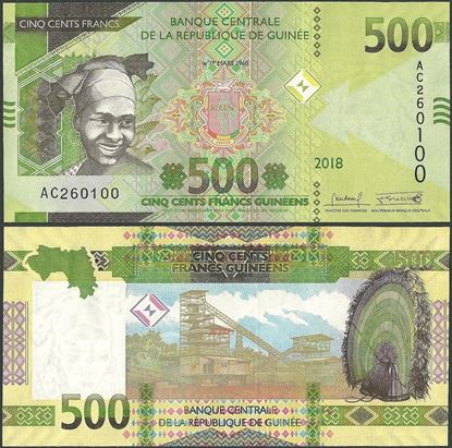 Picture of Guinea,B341.5,500 Francs,2018