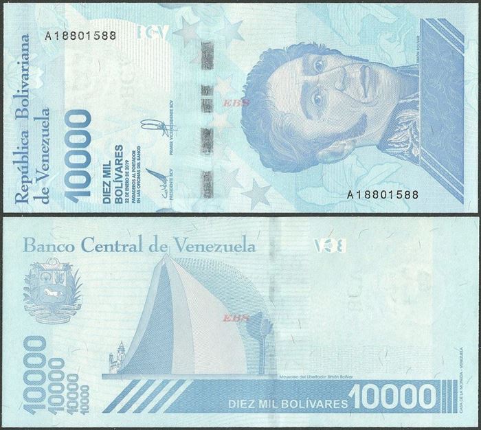 Picture of Venezuela,B379a,10 000 Bolivares,2019