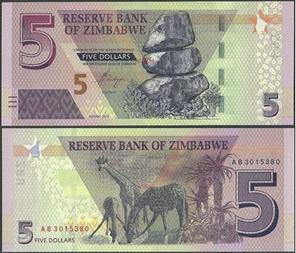 Picture of Zimbabwe,B193,5 Dollars,2019