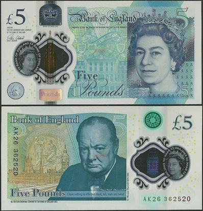 Picture of England,P394,B203,5 Pounds,2015,Polymer