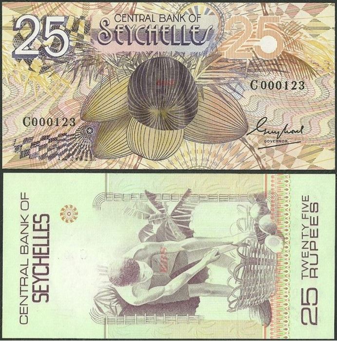 Picture of Seychelles,P29,B402a,25 Rupees,1983,3 Serial